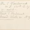 [Ms. leaf recto] Wm E Vandermark ...