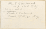 [Ms. leaf recto] Wm E Vandermark ...