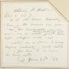 [Ms. leaf recto] Albion F Hubbard, Ward C bed 7 ...