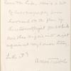 Anne Traubel. Autograph letter to Oscar Lion, September 14, 1942. Ms. leaf recto