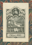 Front endpaper, with the bookplate of Oscar Lion.