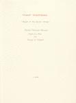 [Custom title page] Walt Whitman "Night of the South Winds" ...