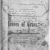 Front paper cover, with manuscript notes of Walt Whitman and Horace Traubel.