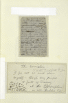 Leaf mounted with two holograph manuscripts written on two scraps of paper