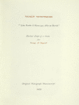 Custom title page of Volume II, with “WALT WHITMAN” printed in red ink at head