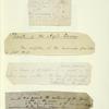 Leaf mounted with four holograph manuscripts written on four scraps of paper
