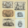 Allegorical imagery of patriotism and the military.