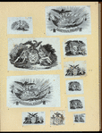 Shields and allegorical imagery representing the military.