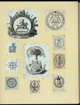 Seals and shields with such themes as the military.