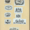 Shields and allegorical imagery.