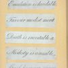 Aphorisms engraved in cursive script.