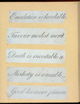 Aphorisms engraved in cursive script.