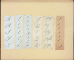Engraved lettering examples in cursive script.