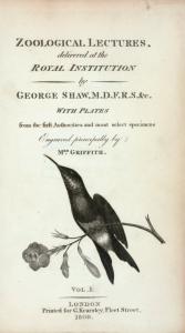 Zoological lectures delivered at the Royal institution in the years 1806 and 1807