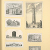 Various buildings and a monument to Washington.