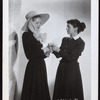 Barbara Lawrence, left, wearing a design by Bonnie Cashin, right