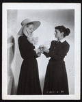 Barbara Lawrence, left, wearing a design by Bonnie Cashin, right