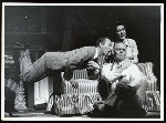 Ray Walston, Robert Shafer, and Shannon Bolin in the stage production Damn Yankees
