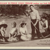 Promotion postcard for Julian Eltinge's cold cream [trick photography of Eltinge rowing boat with passengers who are himself in costume for various roles], including commercial tie-in on verso for the stage production The Fascinating Widow