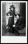 Barbra Streisand and unidentified actor in the stage production Funny Girl.
