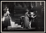 Ellen McCown, Pert Kelton, Buttercup Hyacinth Bertram III (cow), and Anthony Perkins in the stage production Greenwillow