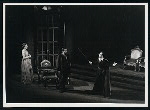Lili Darvas, unidentified actor and Maurice Evans in the stage production Hamlet