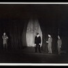 Maurice Evans and unidentified others in the stage production Hamlet 