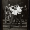 Maurice Evans and unidentified others in the stage production Hamlet