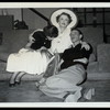 Virginia Roberts, Cara Witherspoon, and Ben Tarver in a 1951 production of Hay Fever, by Noël Coward