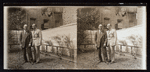 Harry Houdini and Dr. Shirley Quimby in Houdini's backyard