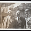 Dr. A. M. Wilson, Harry Houdini, and Dr. Shirley Quimby in Houdini's backyard