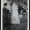 Harry Houdini at the gravesite of Italian magician Bartolomeo Bosco, Dresden, Germany