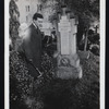 Harry Houdini at the gravesite of Italian magician Bartolomeo Bosco, Dresden, Germany