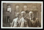 Dr. Shirley Quimby, Dr. A. M. Wilson, and Harry Houdini in Houdini's backyard