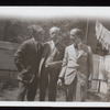 Harry Houdini, Dr. A. M. Wilson, and Dr. Shirley Quimby in Houdini's backyard
