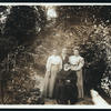 Alexander the Conjuror (Alexander Heimbürger) and his wife with Harry Houdini and unidentified woman (likely Heimbürger's daughter), probably in Heimbürger's garden