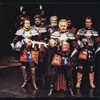 Richard Monette (Hal); Maurice Good (Westmoreland); Lewis Gordon (Falstaff), Douglas Rain (Henry IV), Ian White (Blunt), Stewart Arnott (Prince John) in the stage production King Henry IV, Part 1