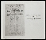 Reproduction of a 1753 playbill for King Richard III