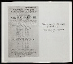 Reproduction of a 1753 playbill for King Richard III