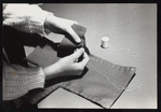 Hand puppet being sewn