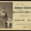 Advertisement for photographer Edward Bierstadt, featuring Ellen Terry as Beatrice in Much Ado About Nothing