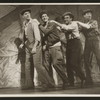Unidentified actor, Mike Kellin (Hazel), G. D. Wallace (Mac) and Guy Raymond (George Herman) in Pipe Dream