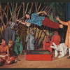 P. C. Sorcar performing in a jungle-themed magic act