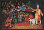 P. C. Sorcar performing in a jungle-themed magic act