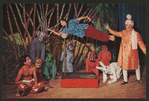P. C. Sorcar performing in a jungle-themed magic act