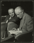 Salvatore Dell'Isola (musical director) and Robert Russell Bennett (orchestrator) at rehearsals for South Pacific