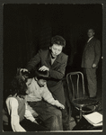 Mary Martin (Nellie Forbush) with Barbara Luna (Ngana), Michael De Leon (Jerome) and Ezio Pinza (Emile de Becque) in rehearsal for South Pacific