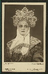 O.L. Knipper-Tchekhova as La Tzarine in Le Tzar Feodor Ioannovitch by A. Tolsoi. Théâtre Artistique de Moscou