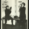Yolanda Quintero and Lucia Guitlitz of the Teatro Universitario, professional theatre company of the Central University of Venezuela preparing for performing of "Secuencias Brecht"