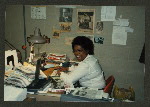 Barbara Purdie, staff member in the Billy Rose Theatre Division of The New York Public Library for the Performing Arts.